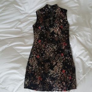 Chinese style mini sleeveless dress